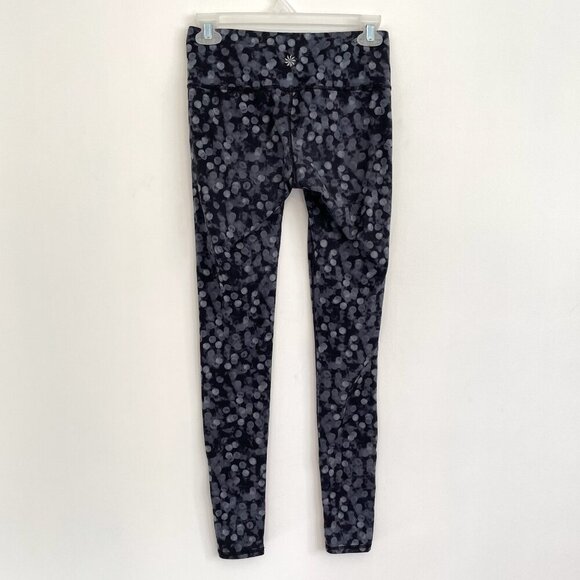 ATHLETA Dot Chaturanga Tight Gray Black Printed Pull On Elastic Waist Leggings - Picture 9 of 11